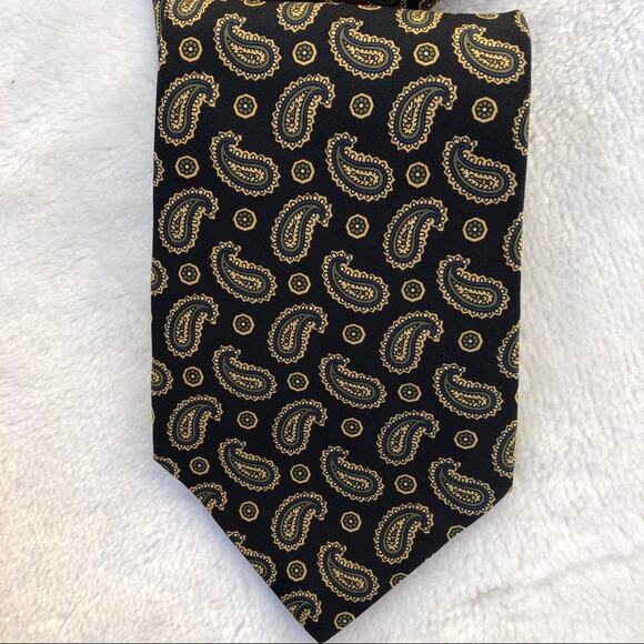 Paisley design 100% silk tie by Tommy Hilfiger - Picture 4 of 7